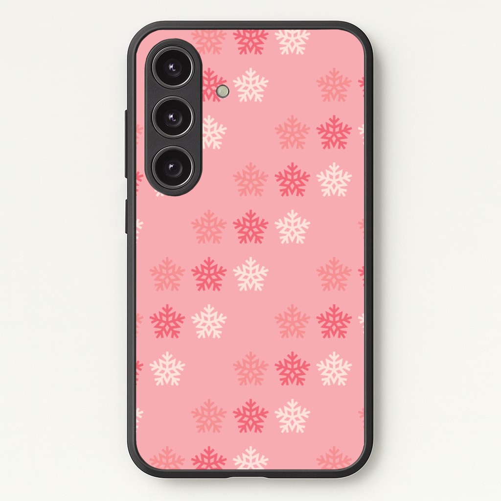 Red Slowflakes Christmas Pattern Galaxy S25 Case