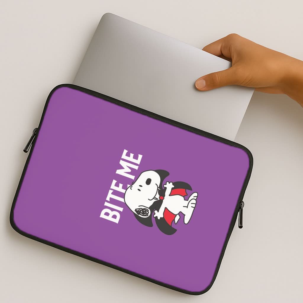 Bite Me Cartoon Beagle MacBook Cover