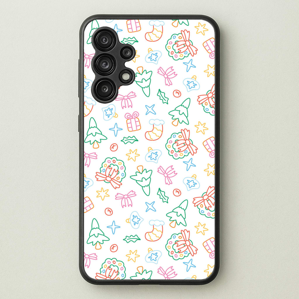 Neon Christmas Icons Pattern II Galaxy A13 Case