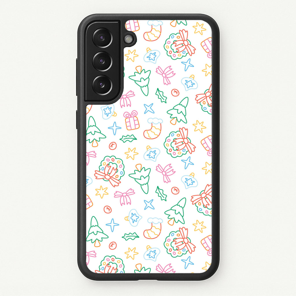 Neon Christmas Icons Pattern II Galaxy S21FE Case