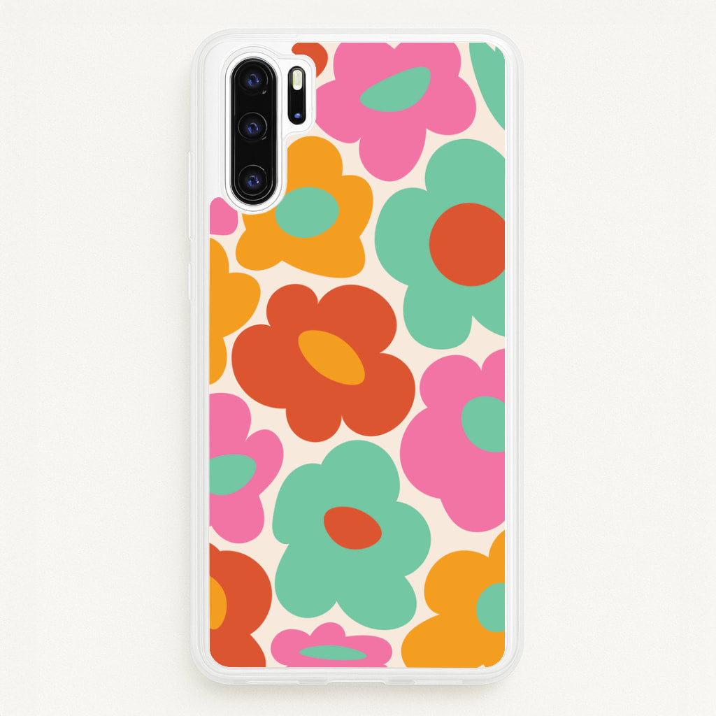 Abstract Trippy Retro Flowers Huawei P30 Pro Case