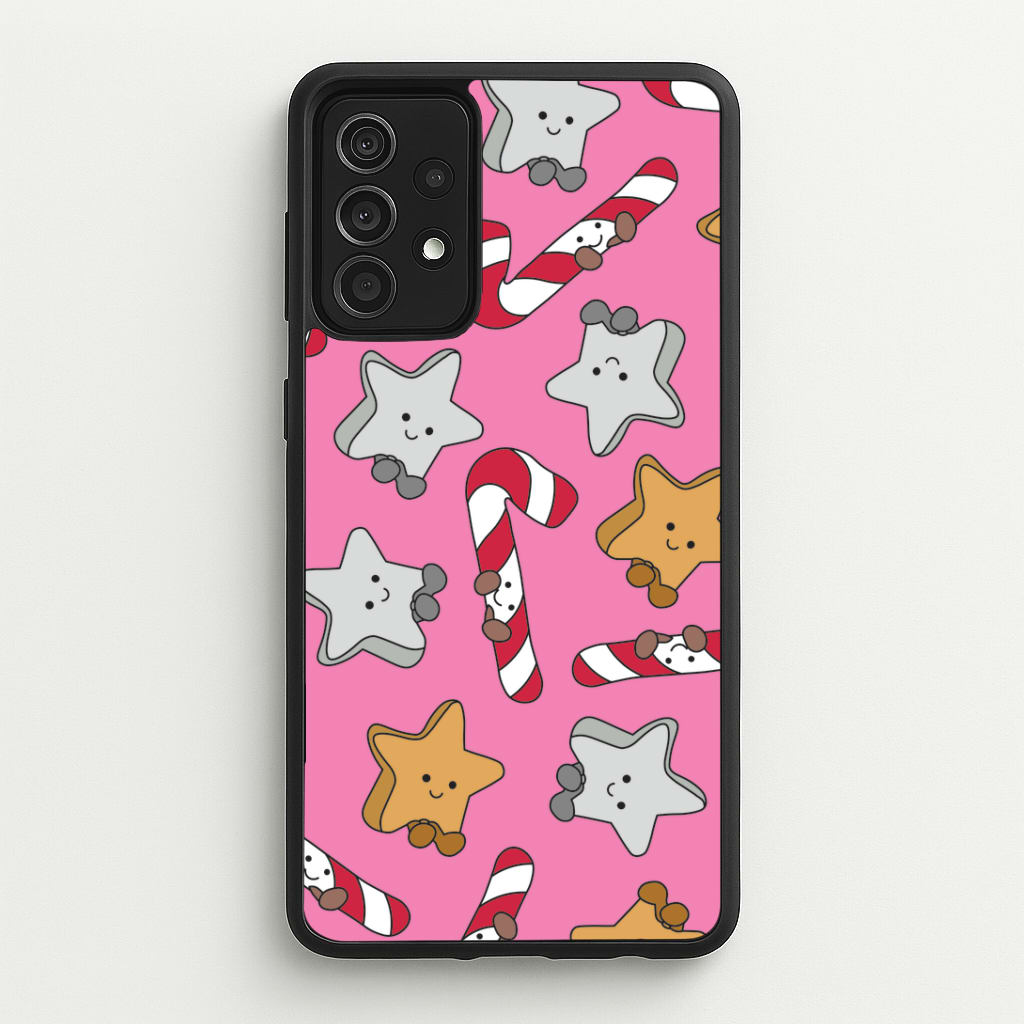 Pink Christmas Plushies Pattern Galaxy A52 / A52s Case