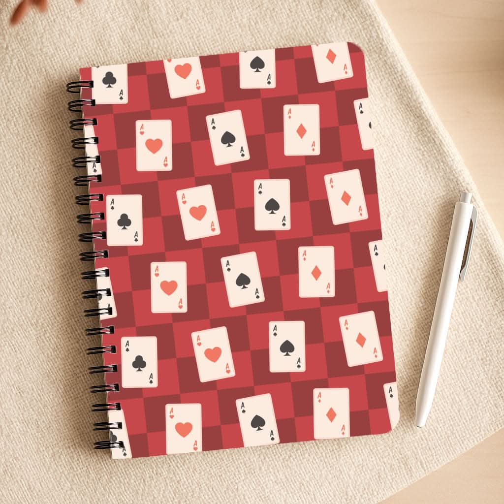 Card Deck Checkered Pattern Notepad