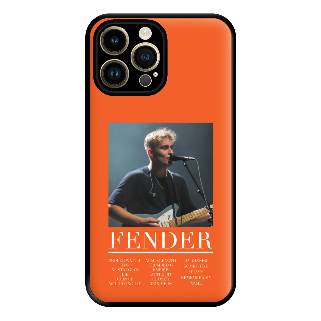 Fender Orange Song List iPhone 15 Pro Max Case