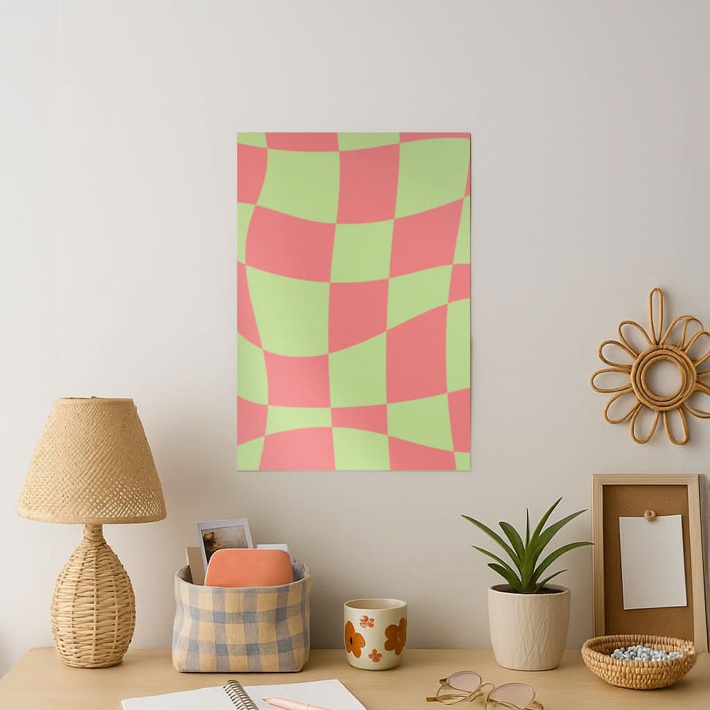Abstract Red And Green Christmas Pattern Art Print