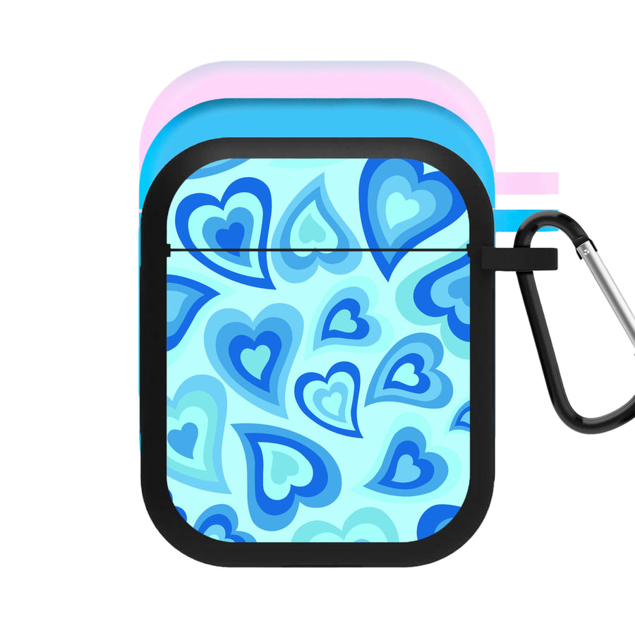 Blue Hearts - Trippy Patterns AirPods Case