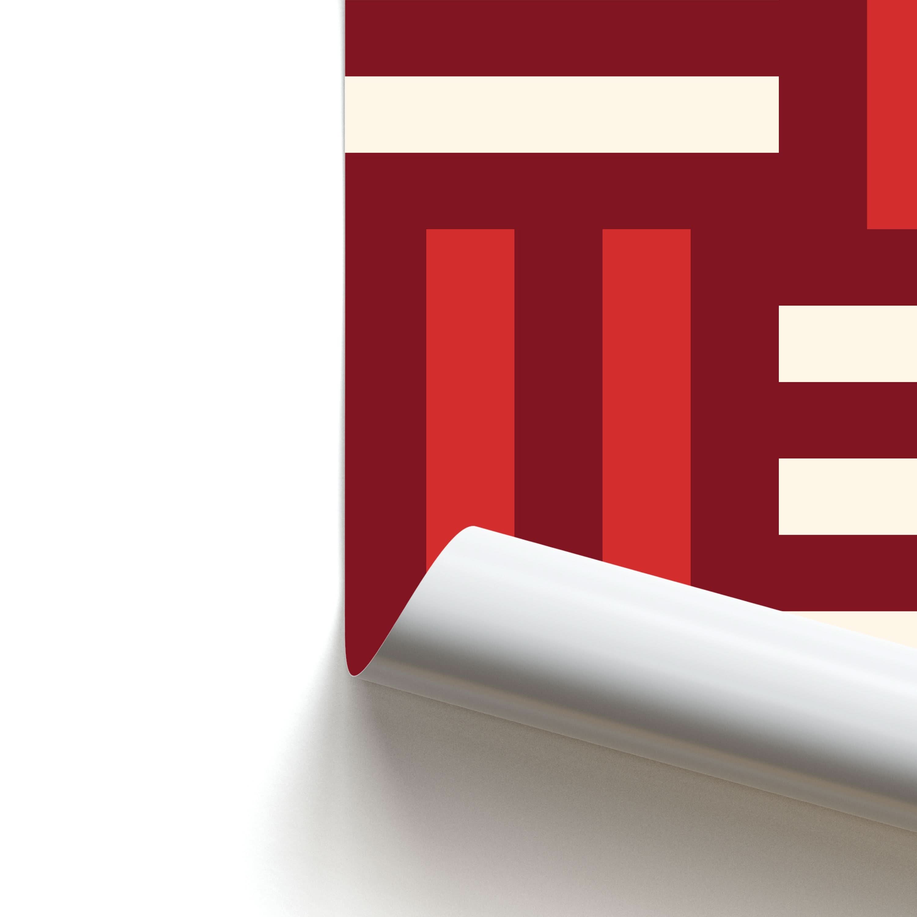 Red And White Geometric Stripes Poster
