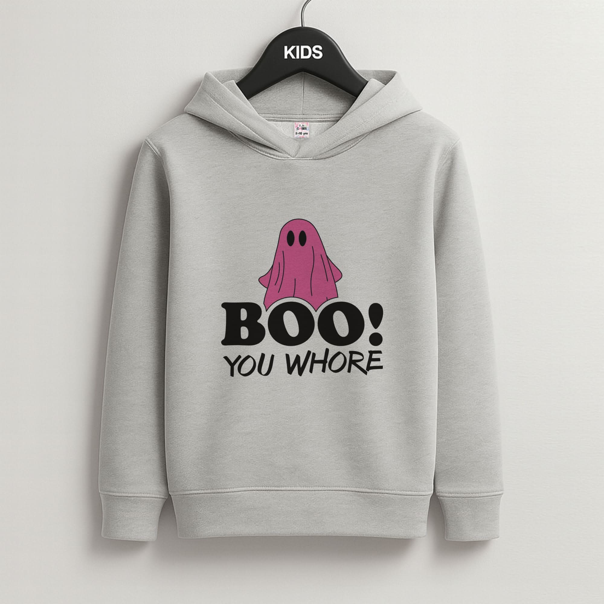 Boo You Ghost Grey Kids Hoodie