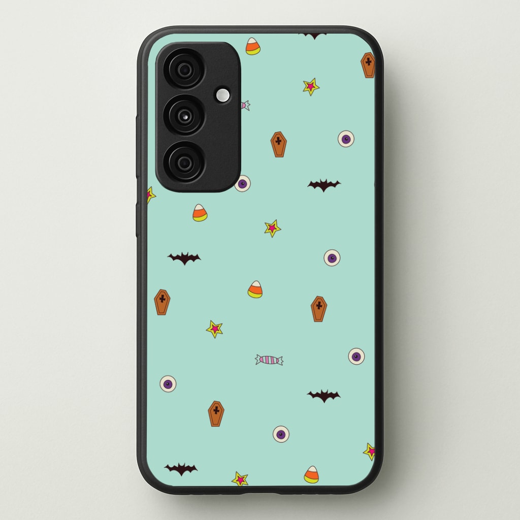Minature Halloween Cartoons Pattern Galaxy A35 Case
