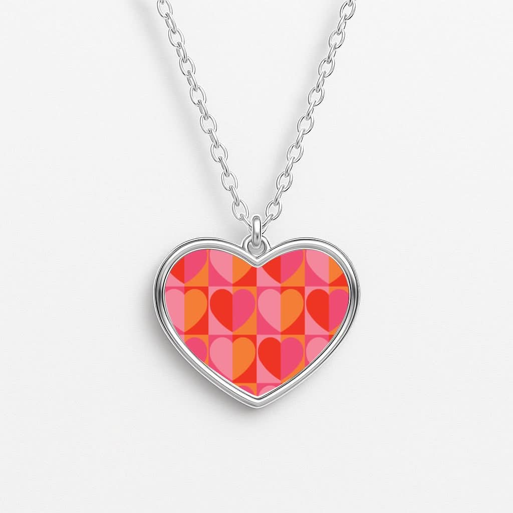 Sunset Hearts Pattern Heart Necklace