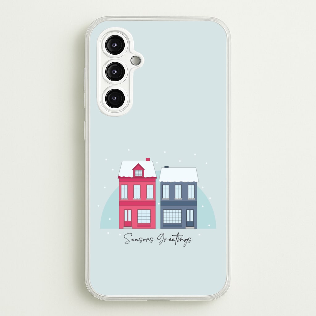 Seasons Greetings Winter Townhouses Galaxy A14 Case