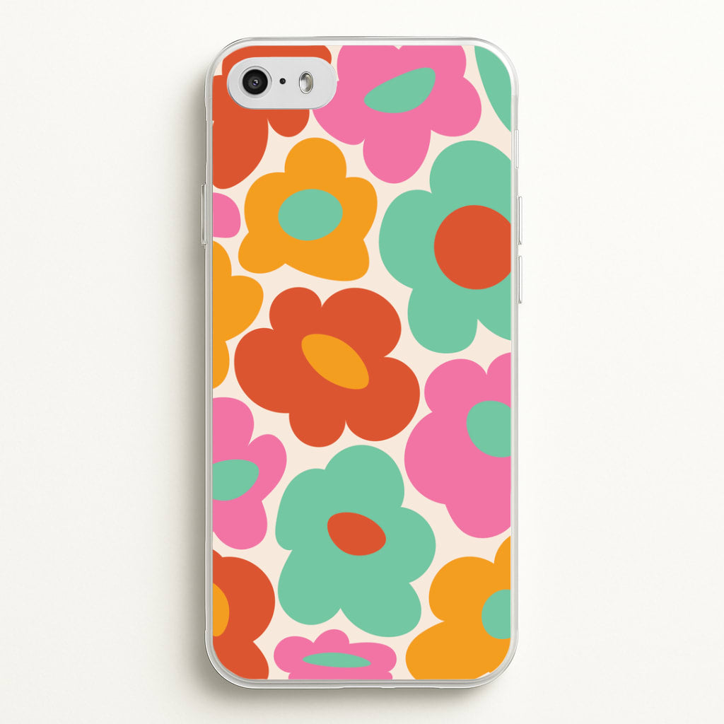 Abstract Trippy Retro Flowers iPhone 5 / 5s / SE 2016 Case