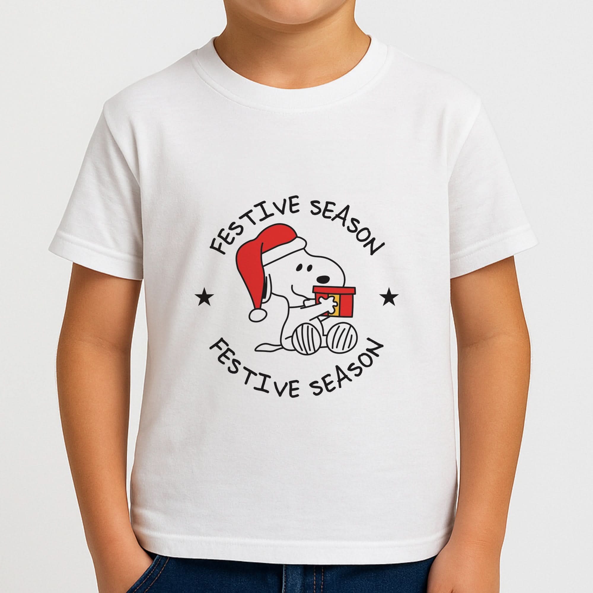 Cartoon Beagle Festive Season Boys T-Shirt