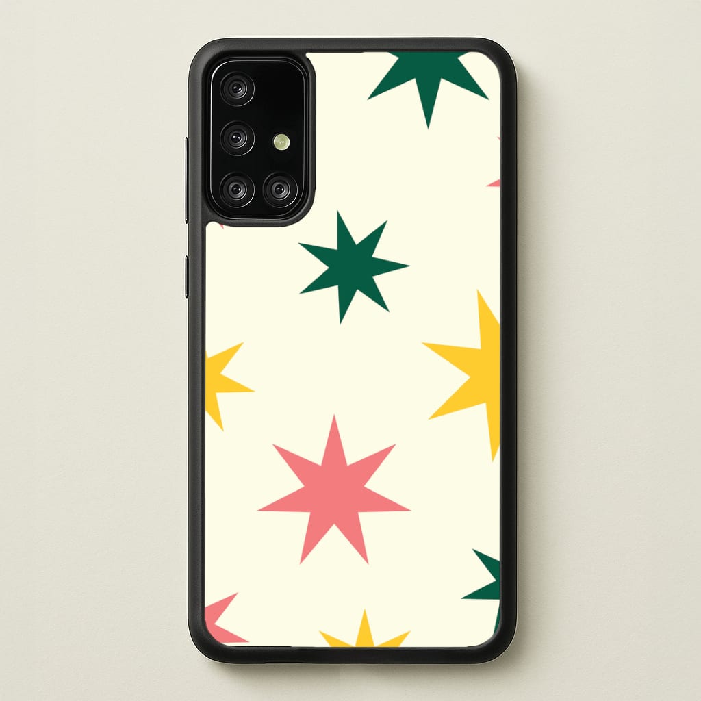 Colourful Christmas Stars Pattern Galaxy A71 Case