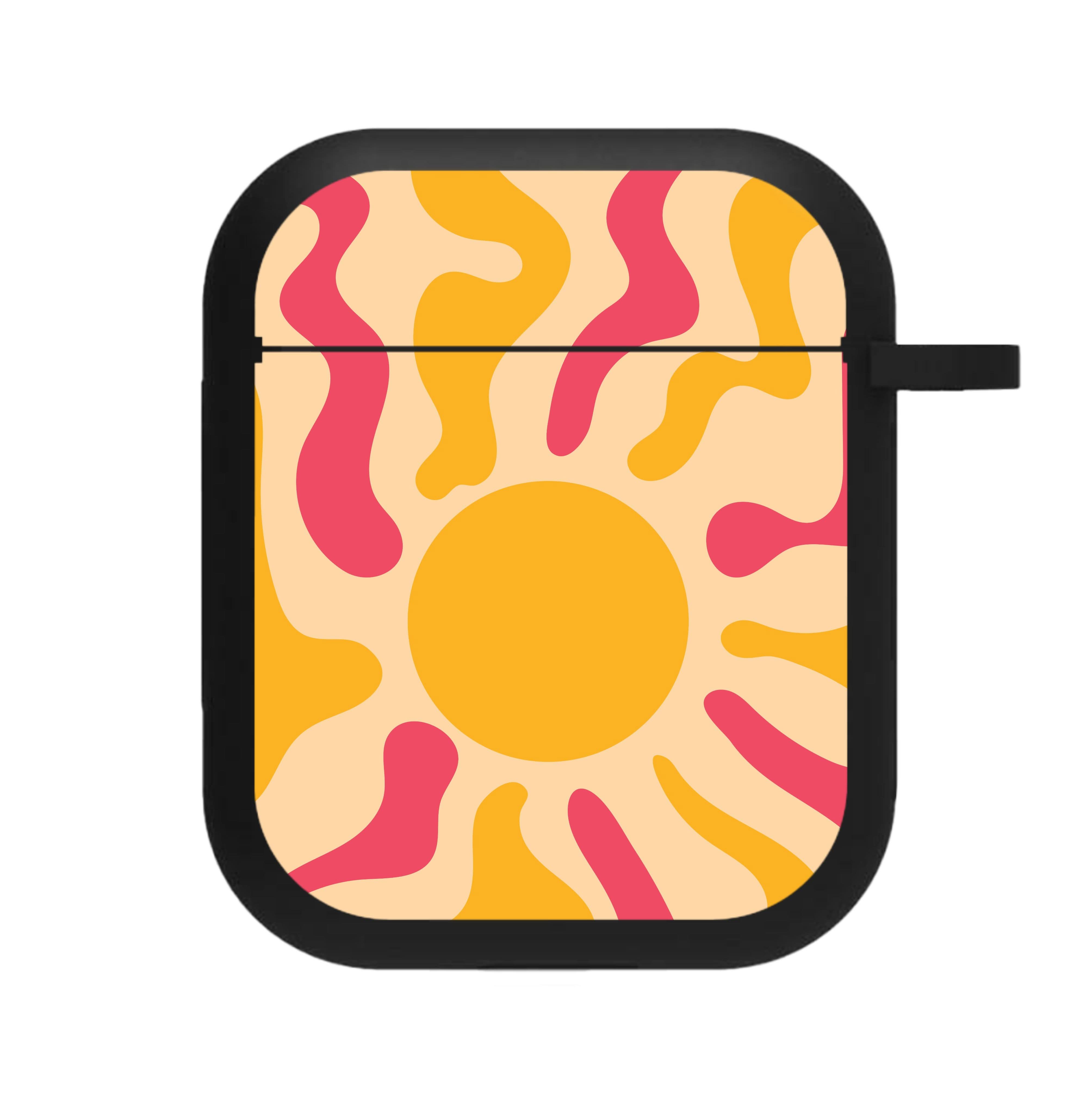 Yellow And Pink Abstract Sun AirPods Case