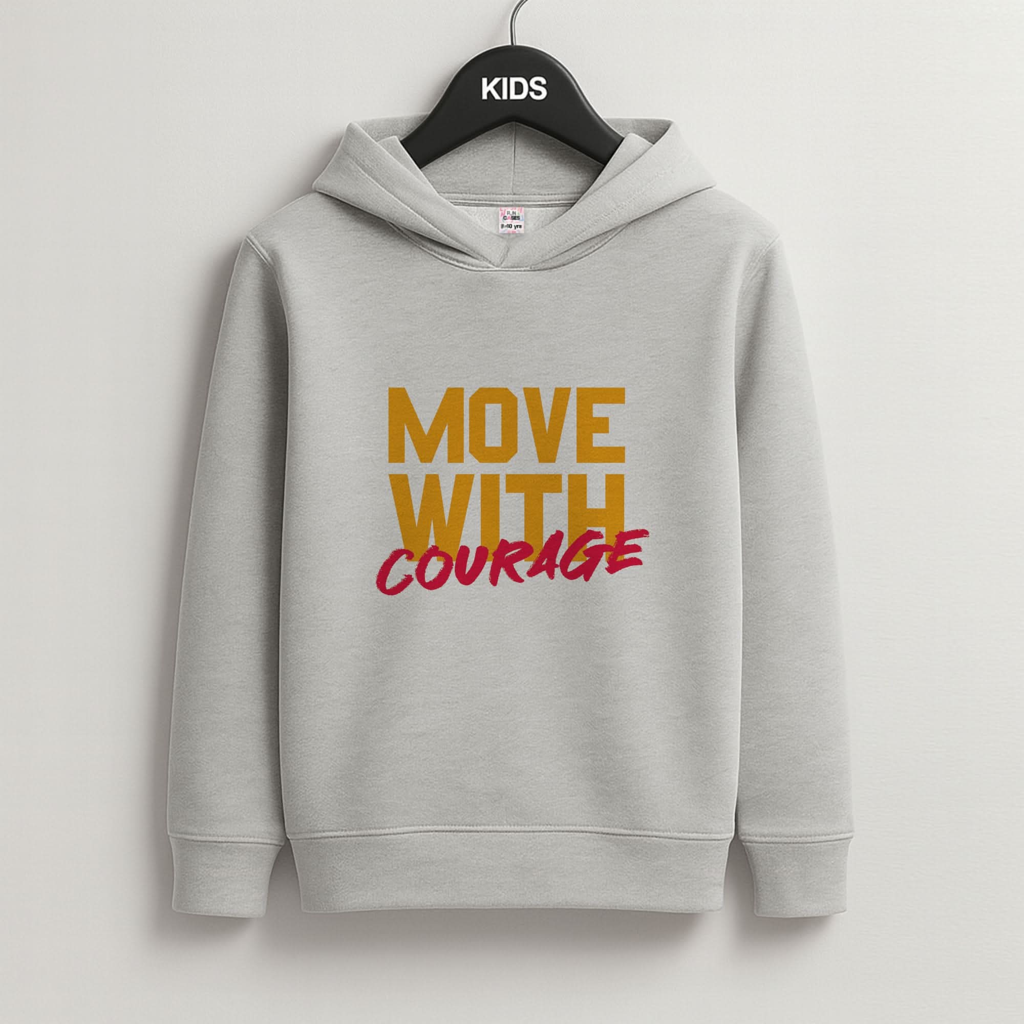 Move With Courage Grey Kids Hoodie
