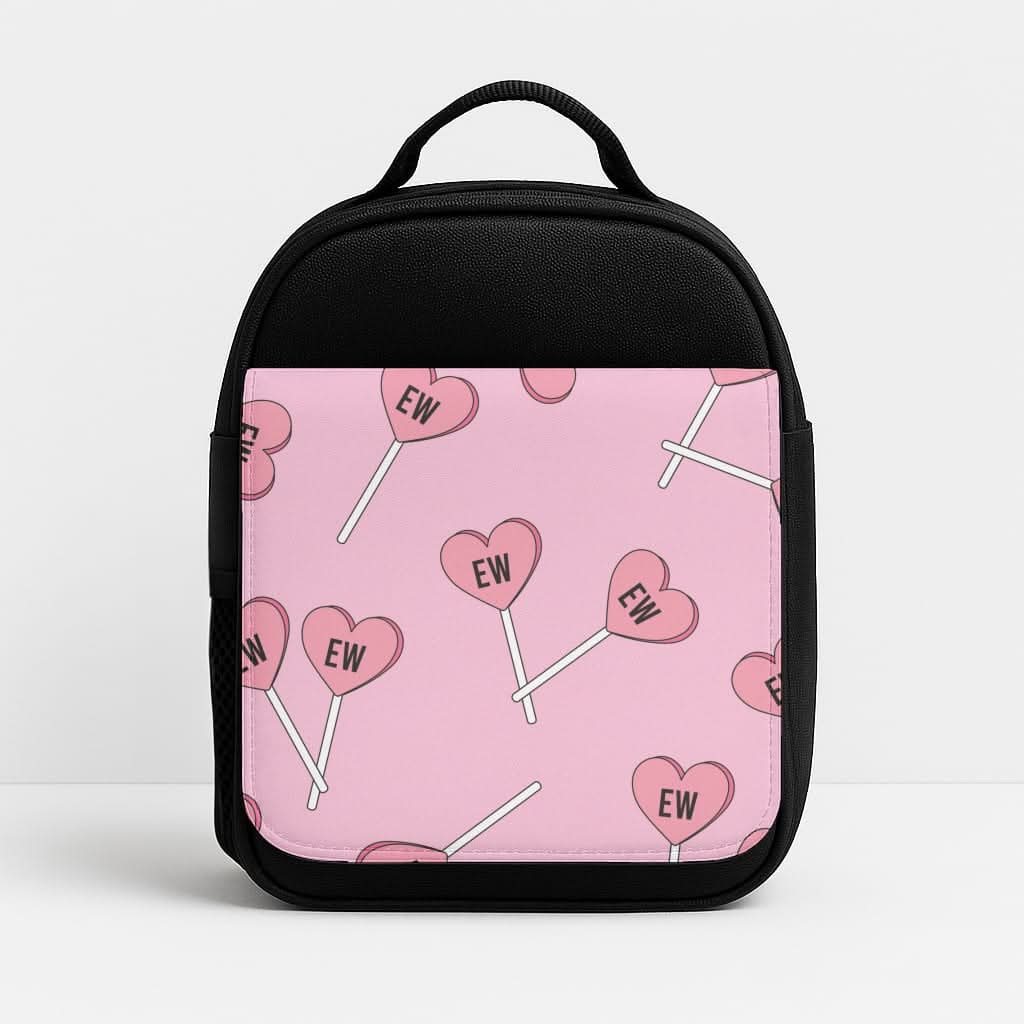 Ew Love Heart Lolipops Pattern Insulated Lunch Bag