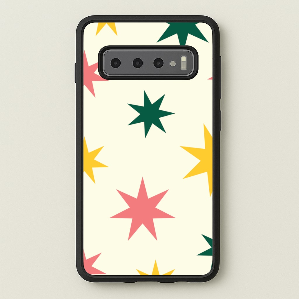 Colourful Christmas Stars Pattern Galaxy S10 Case