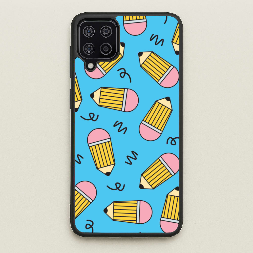 Pencils And Scribbles Pattern Galaxy A12 Case