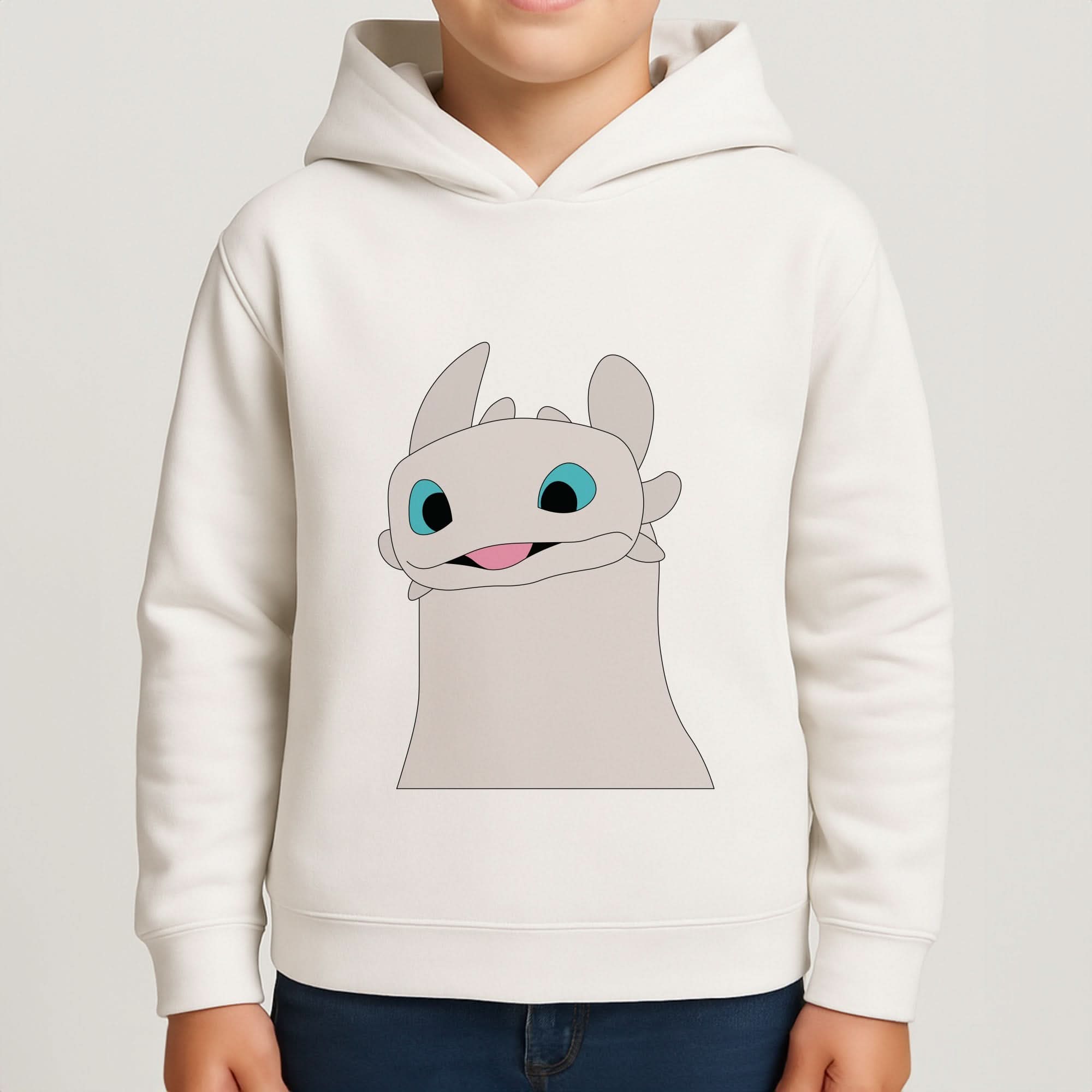 White Fury Dragon Boys Hoodie