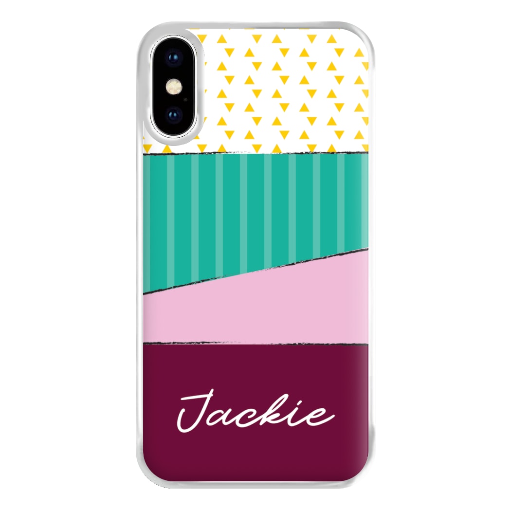 Geometric Patterns Personalised Name iPhone XS Max Case