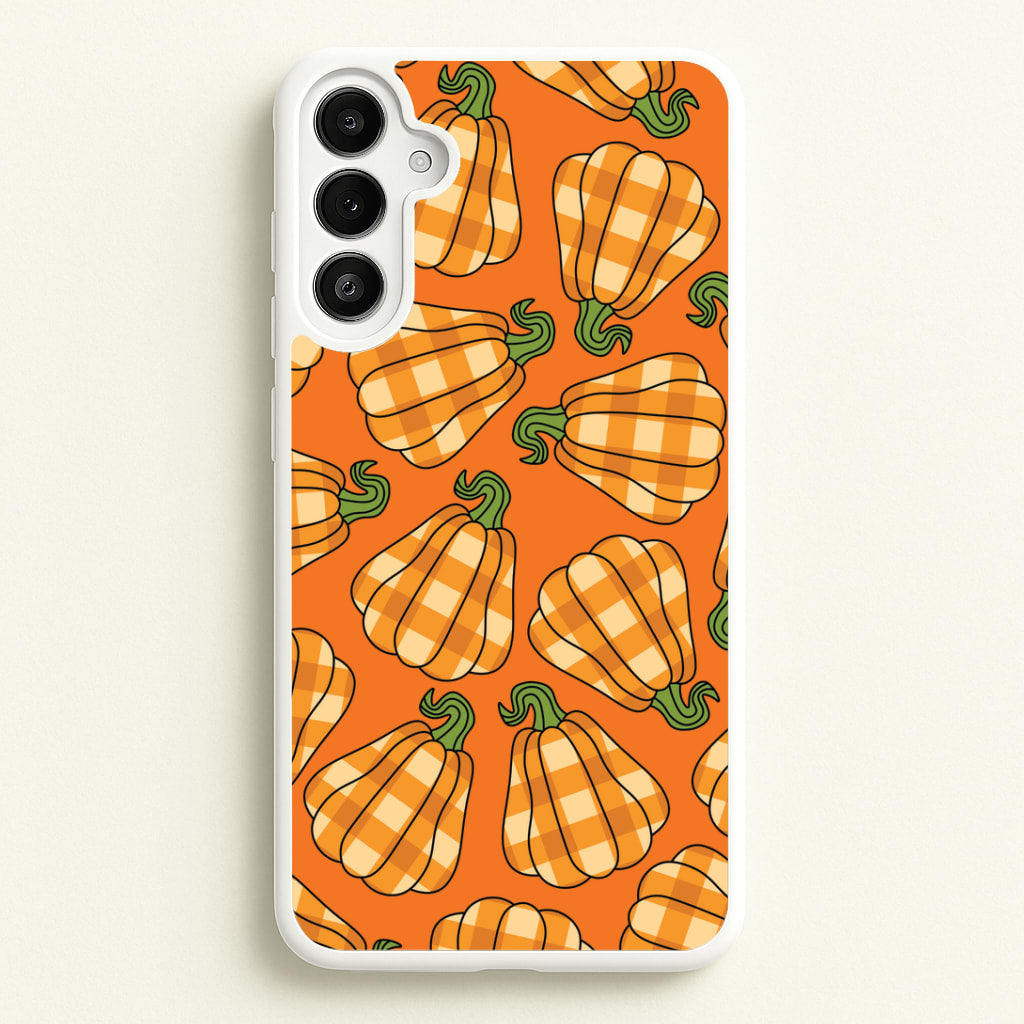 Tartan Pumpkins Pattern Galaxy A34 Case