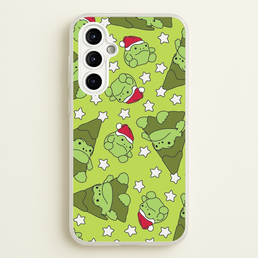 Christmas Frogs And Stars Plush Pattern Galaxy A54 Case