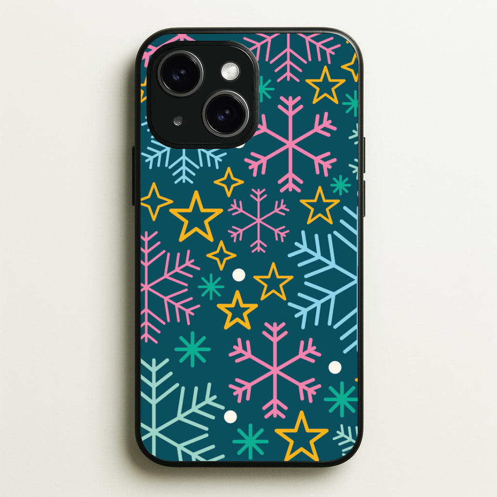 Colourful Christmas Symbols Pattern iPhone 14 Case