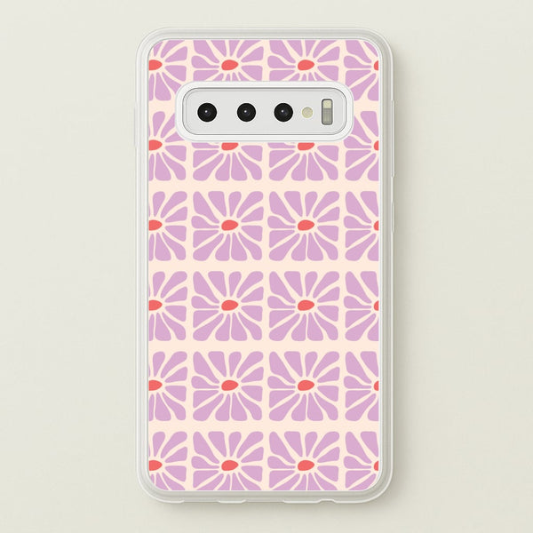 Square Abstract Flowers Mauve Galaxy S10 Case