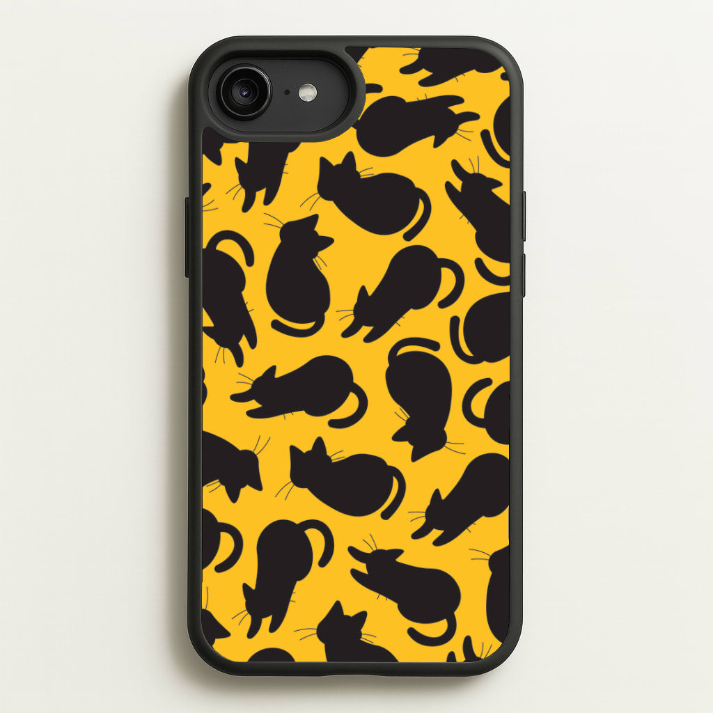 Black Cat Silhouettes Pattern iPhone 6 Plus / 7 Plus / 8 Plus Case