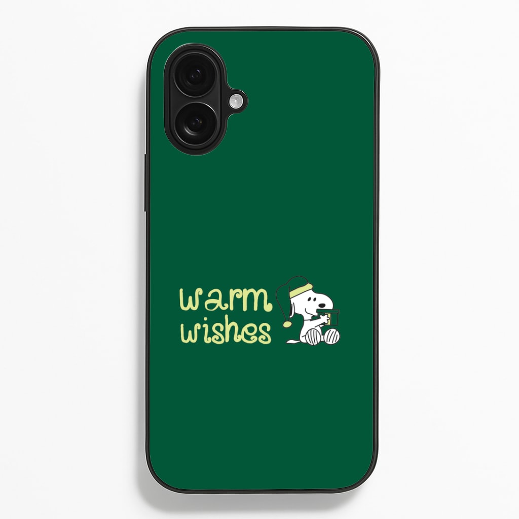 Cartoon Beagle Warm Wishes iPhone 16 Plus Case