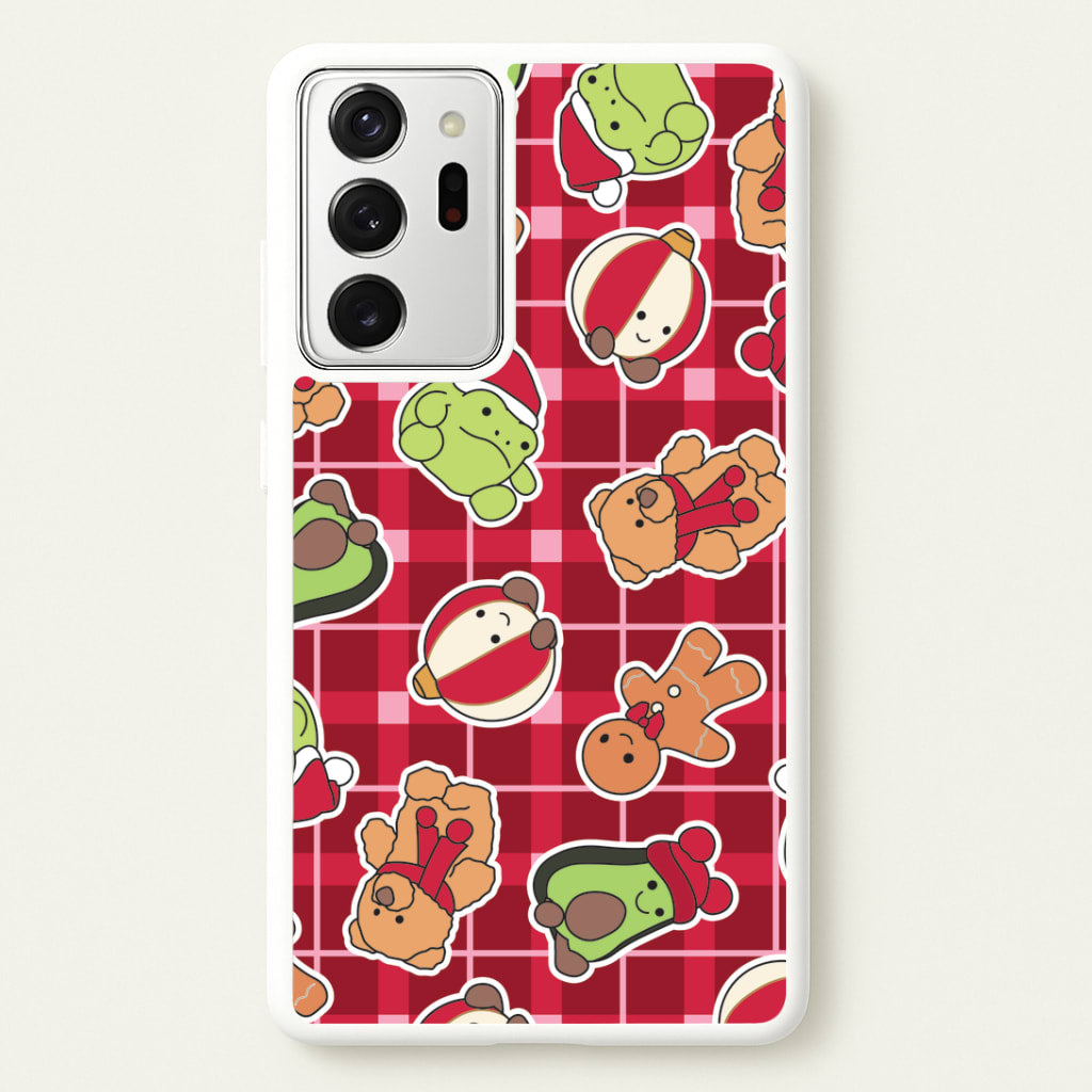 Christmas Plushies Tartan Pattern Galaxy Note 20 Ultra Case