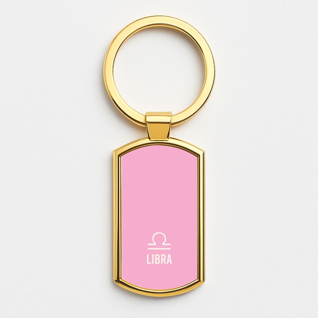 Libra Pastel Zodiac Gold Keyring