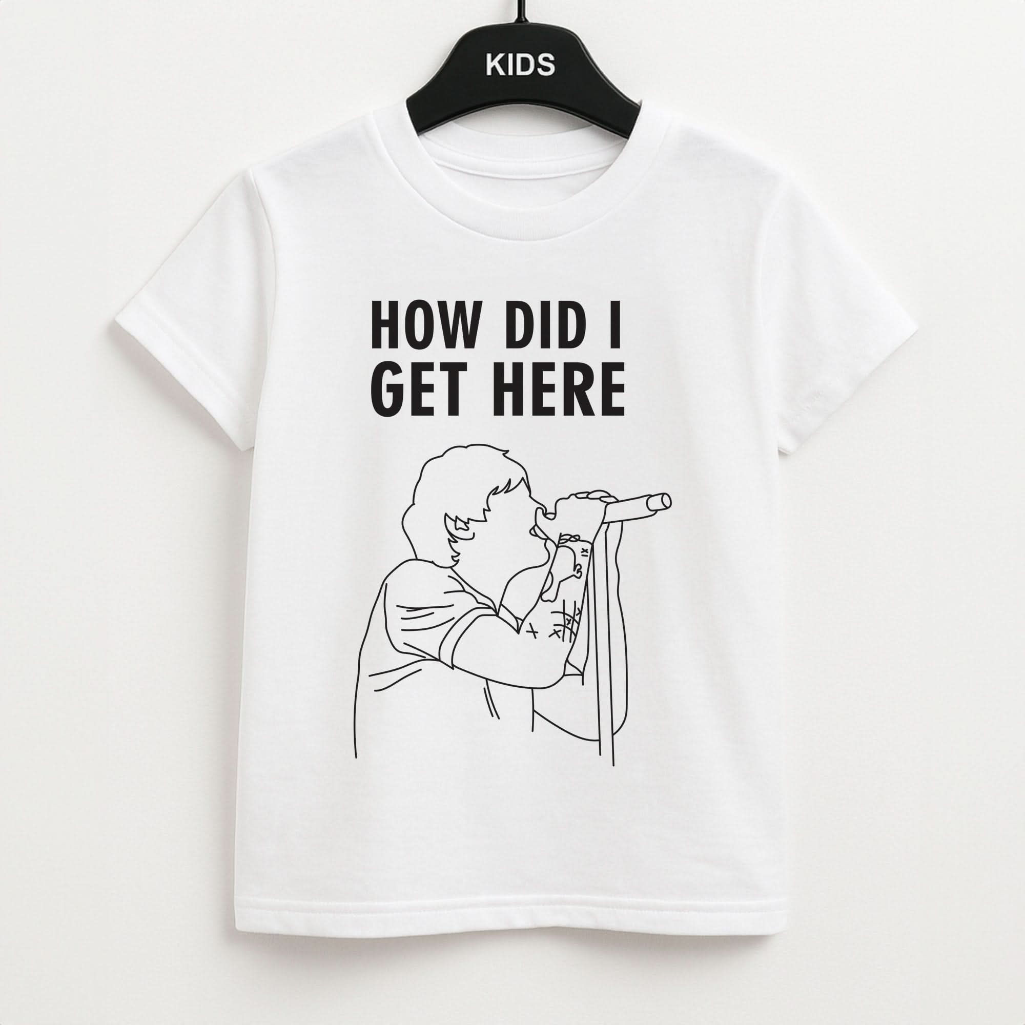 How Did I Get Here Outline Kids Unisex T-Shirt