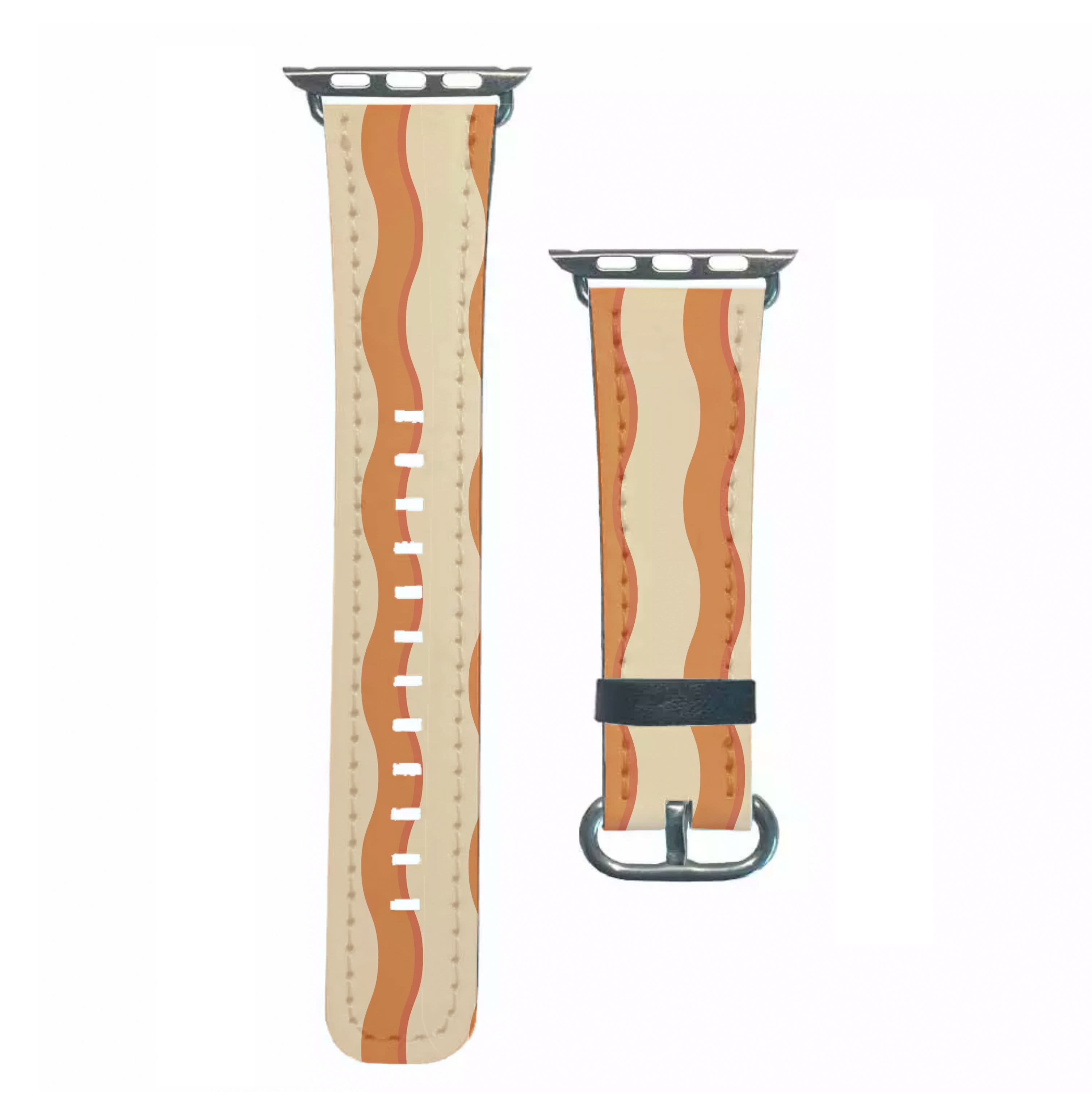 Orange Wavy Stripes Pattern Apple Watch Strap