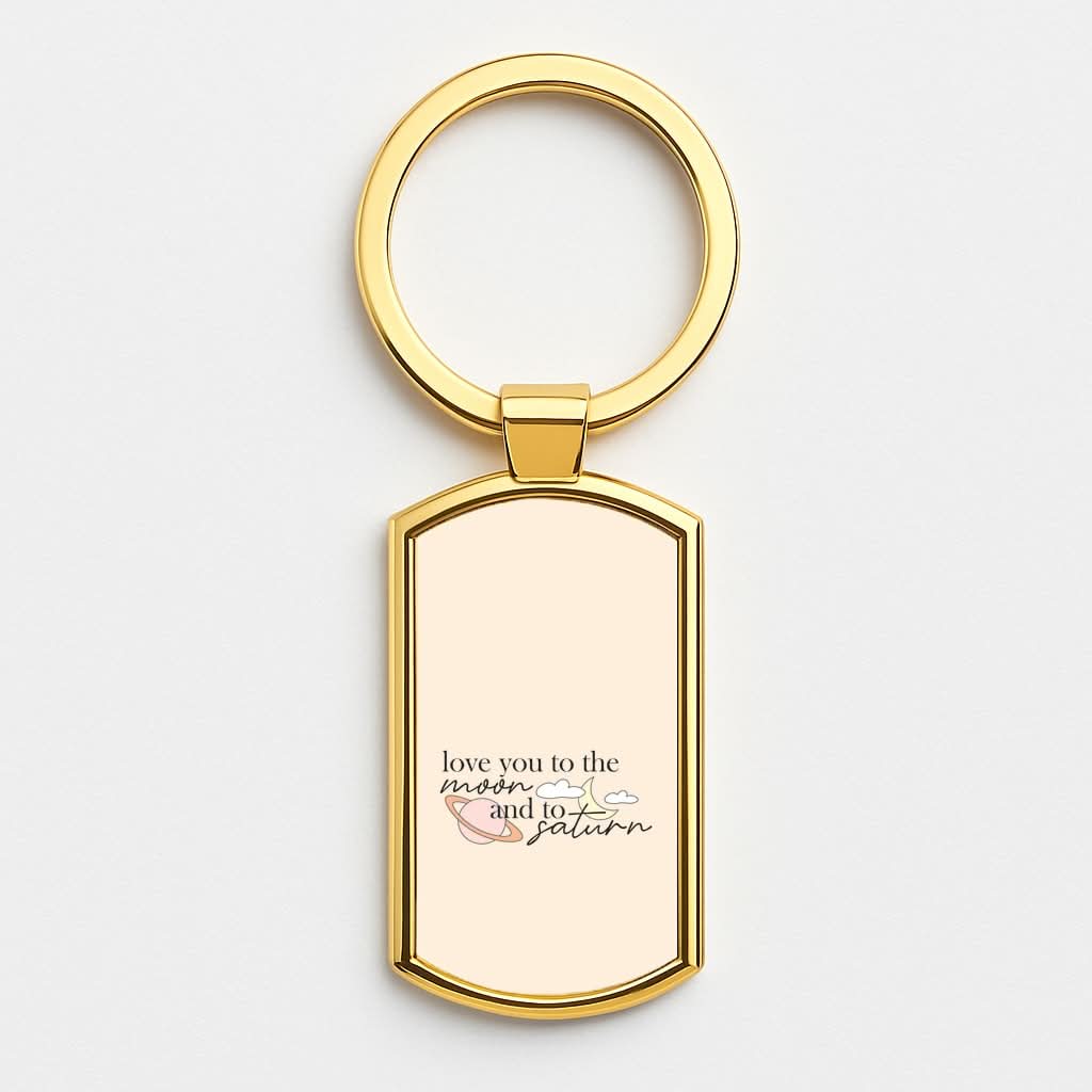 Love You To The Moon And Saturn Gold Keyring