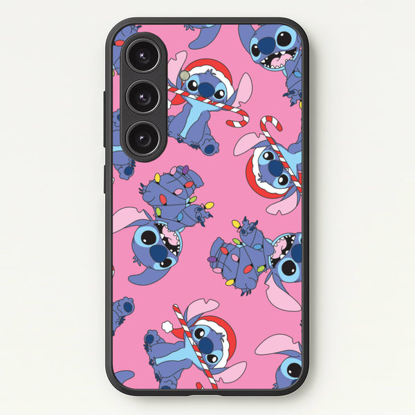 Christmas Cute Blue Alien Pattern Galaxy S24 Case