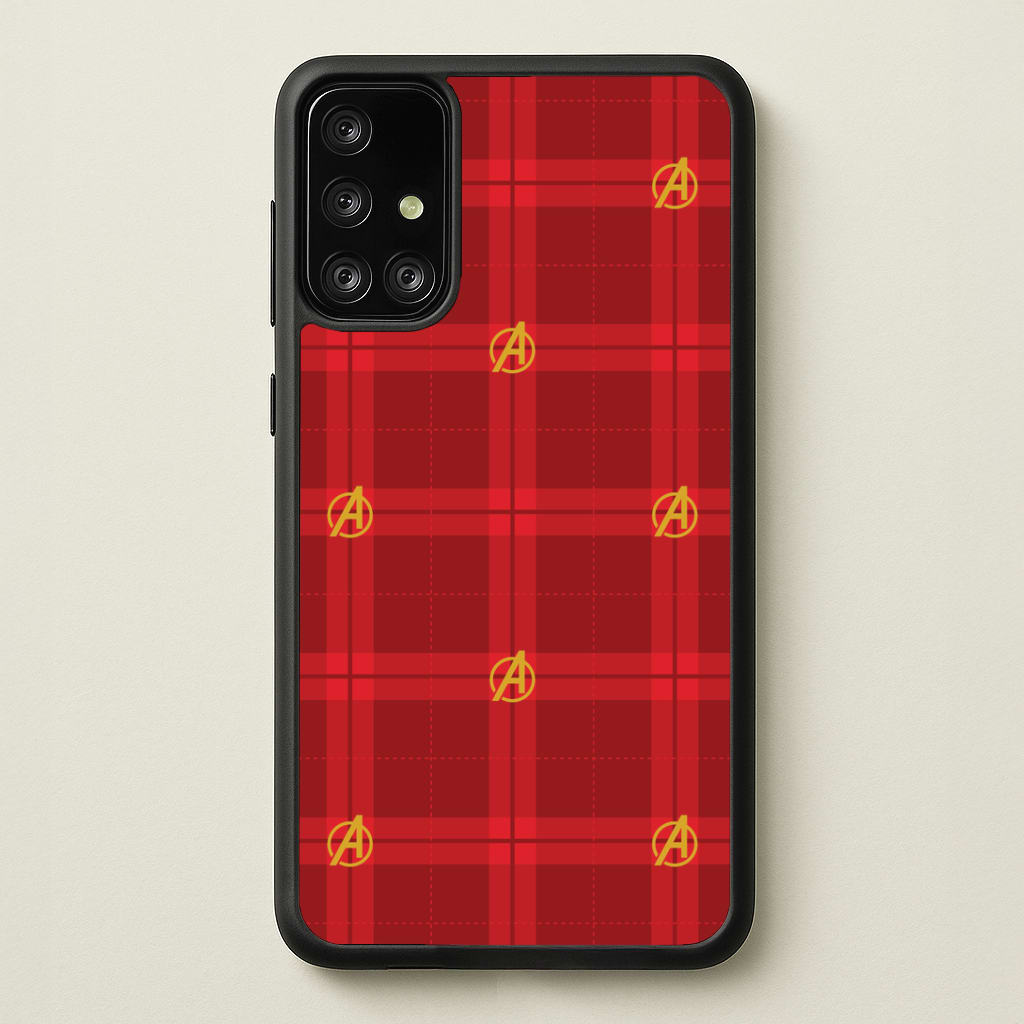Superhero Team Red Tartan Pattern Galaxy A71 Case