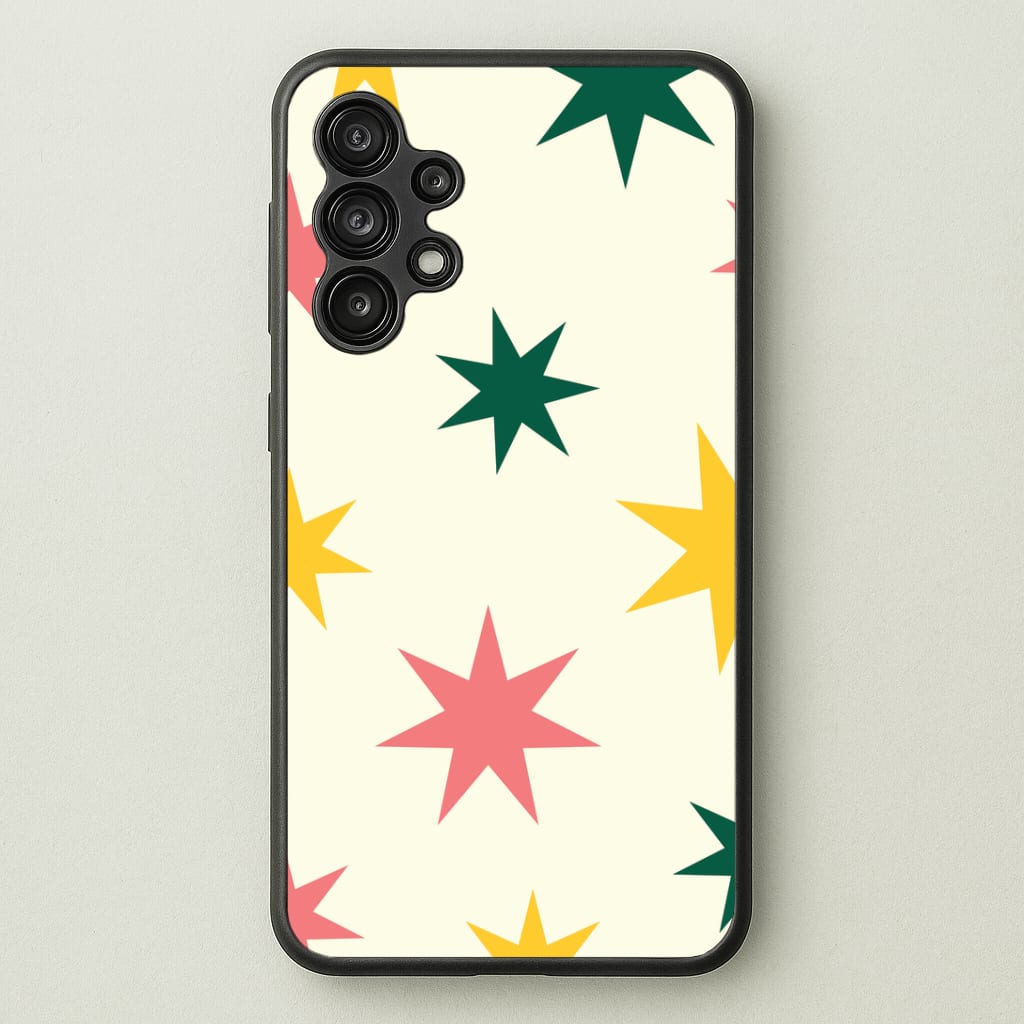 Colourful Christmas Stars Pattern Galaxy A13 Case