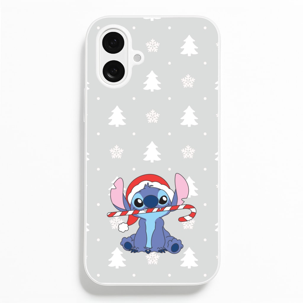 Cute Blue Alien Candycane iPhone 16 Plus Case