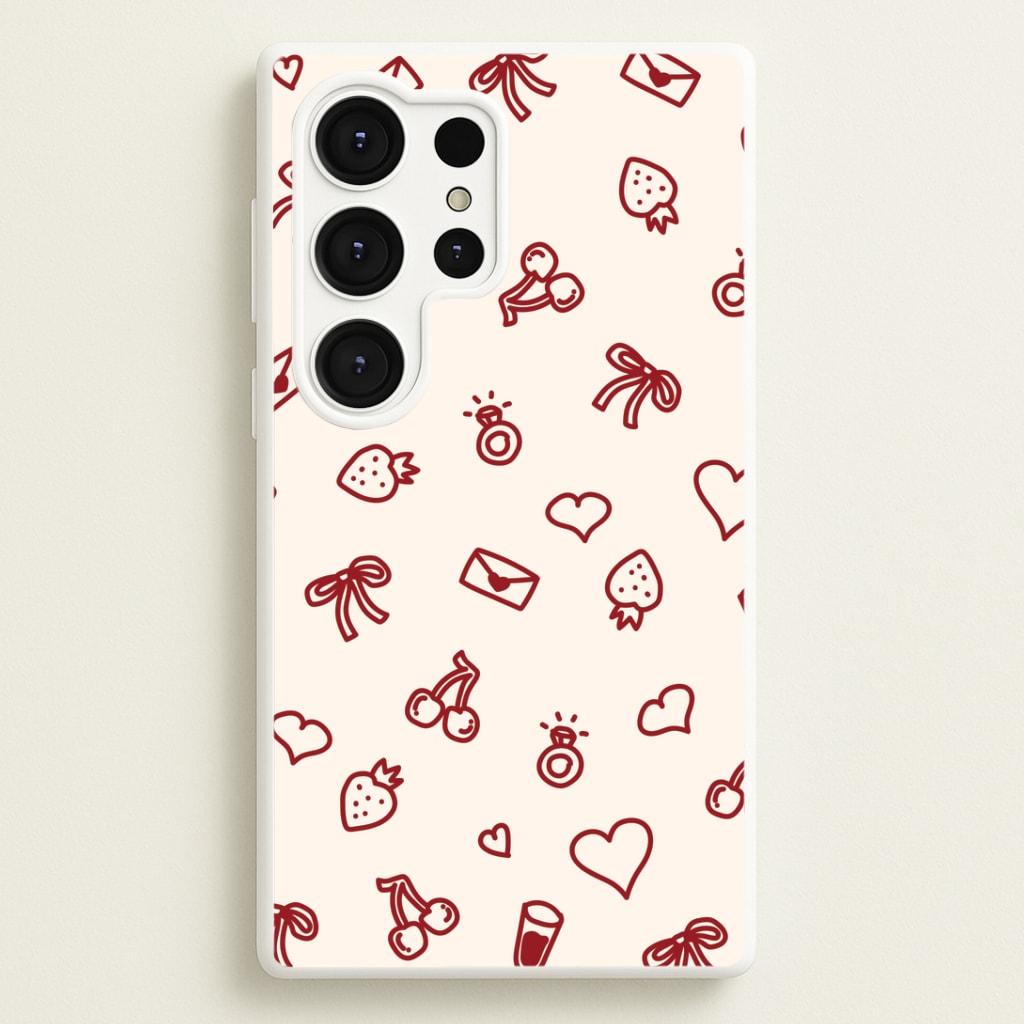 Valentines Doodles Galaxy S25 Ultra Case