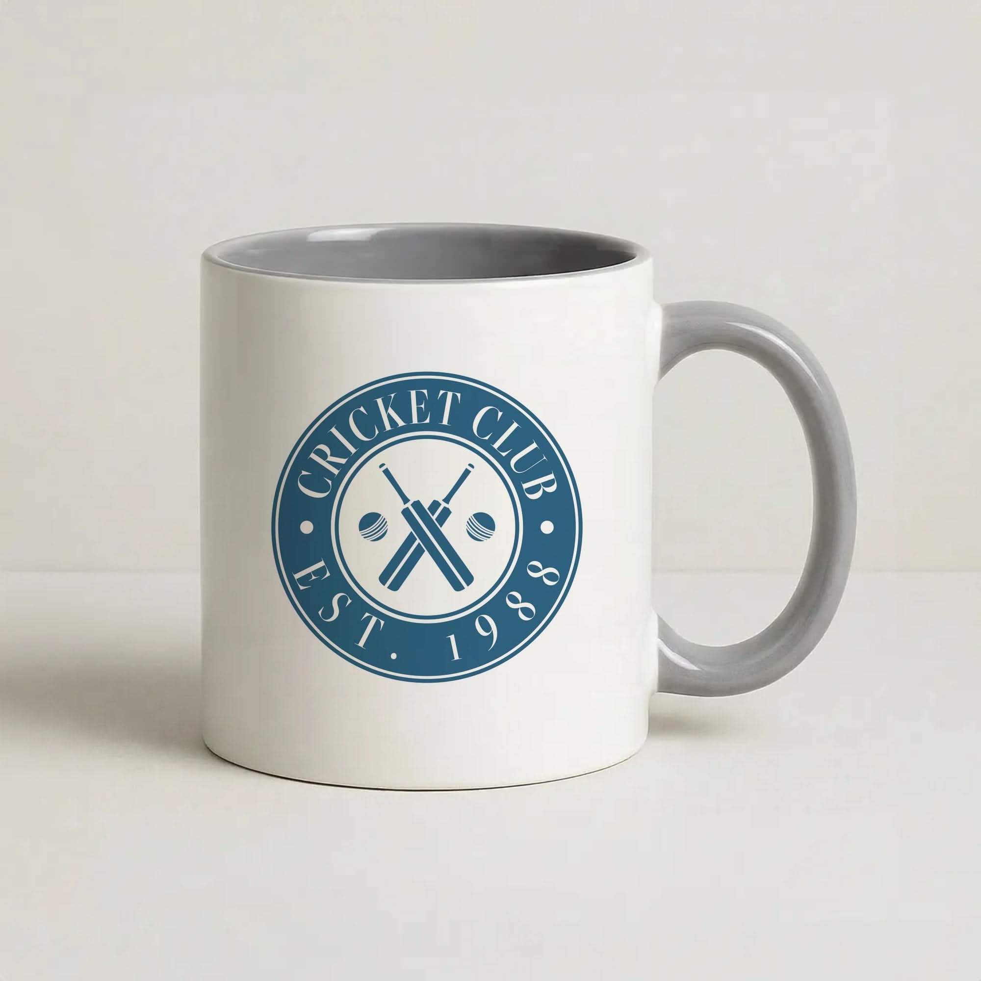 Cricket Badge Grey Mug