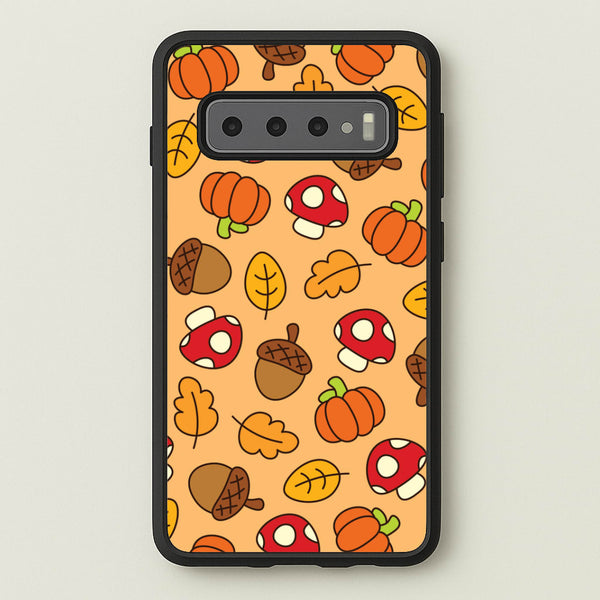 Cartoon Autumn Icons Pattern Galaxy S10 Case
