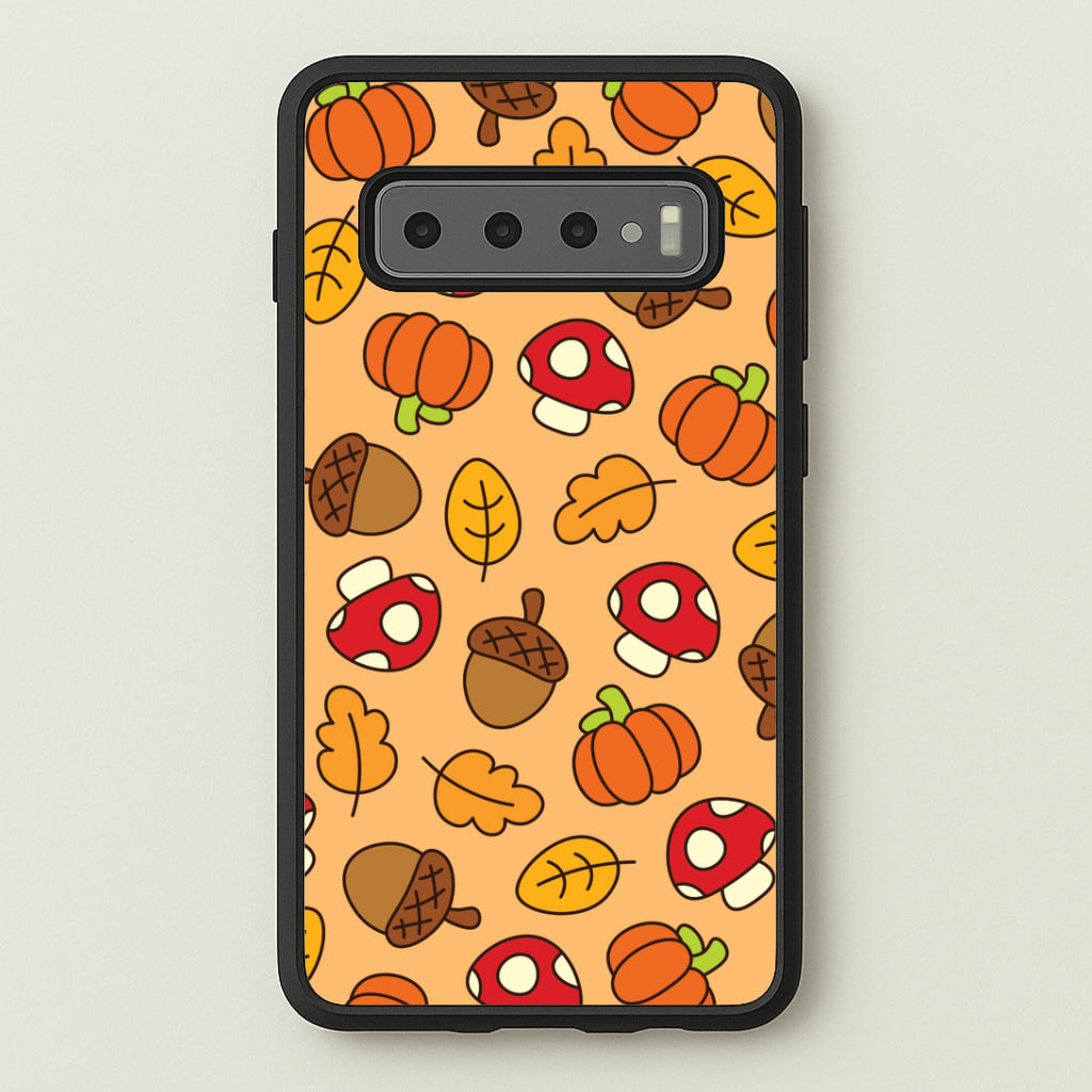 Cartoon Autumn Icons Pattern Galaxy S10 Plus Case