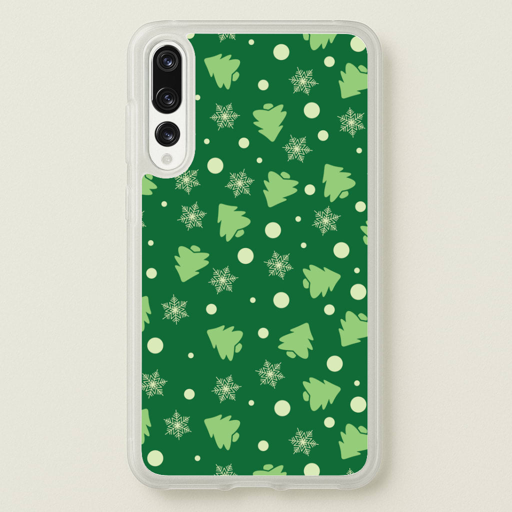 Cartoon Christmas Trees And Snowflakes Pattern Huawei P20 Pro Case