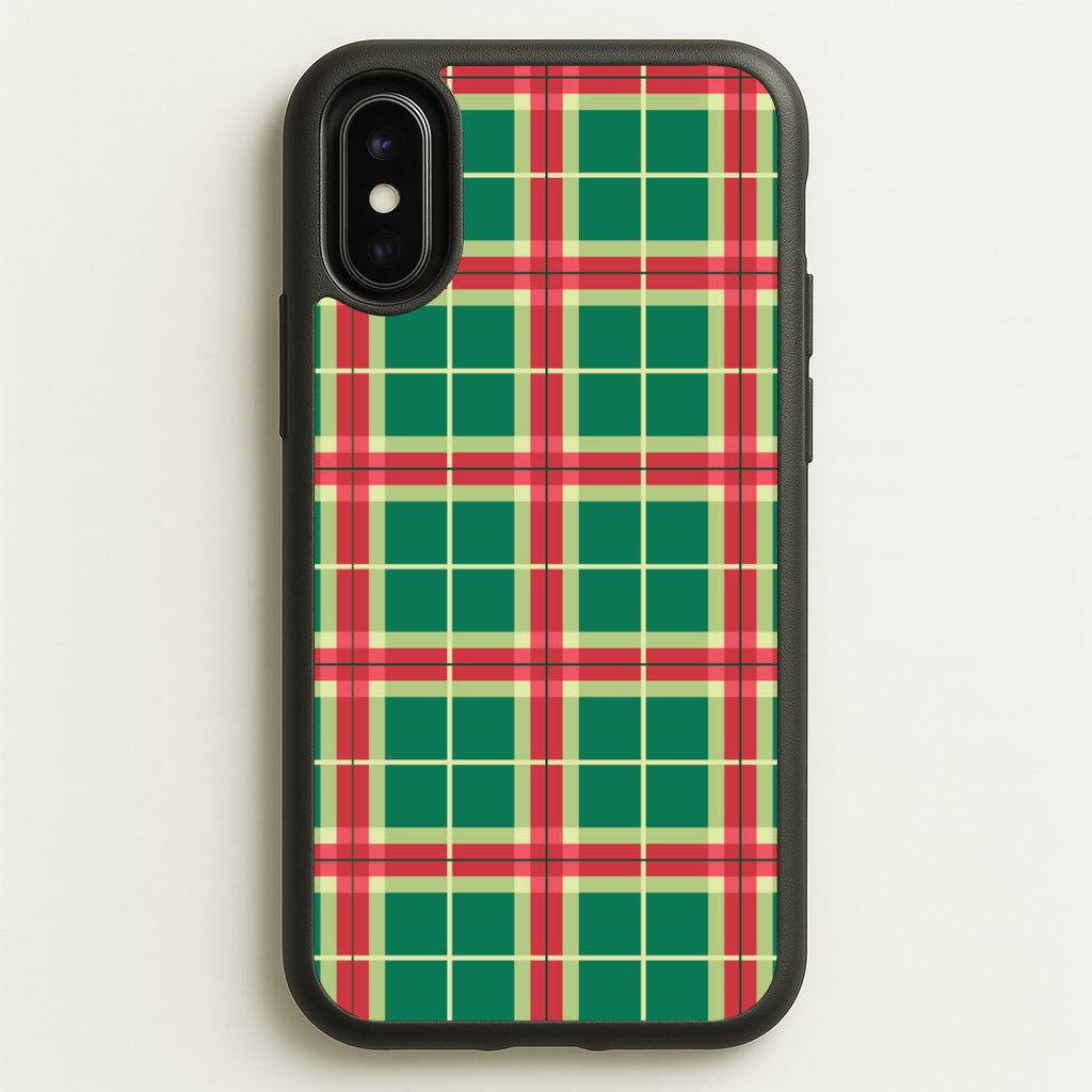 Red And Green Tartan II Christmas Pattern iPhone X / XS Case
