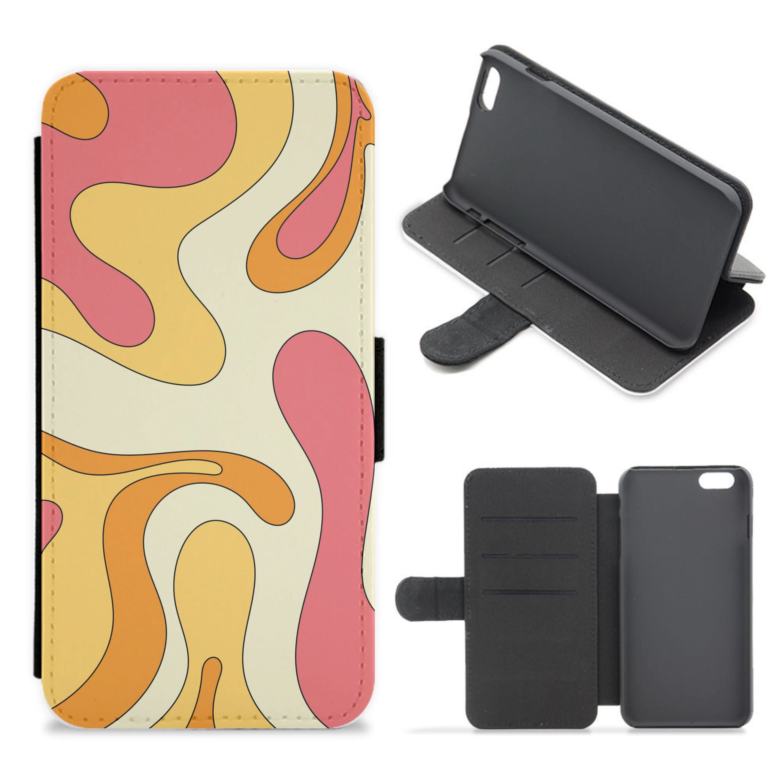 Pastel Waves Abstract Pattern Flip / Wallet Phone Case