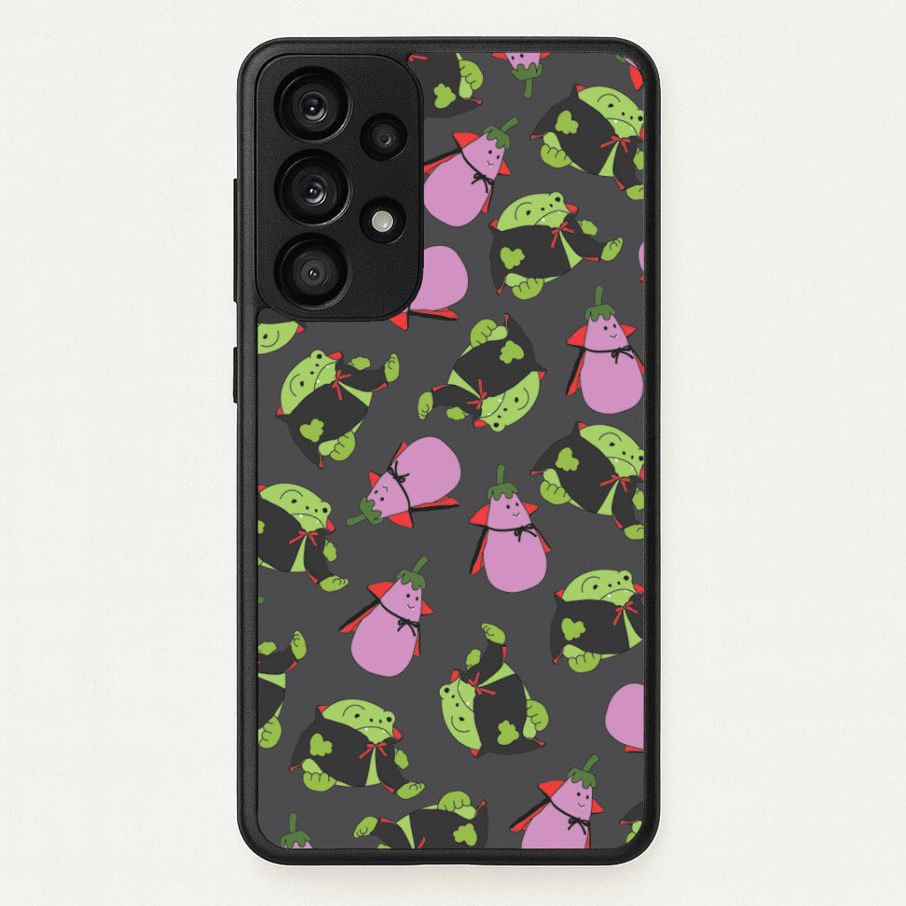 Vampire Frogs And Vegetables Pattern - Halloween Galaxy A53 Case