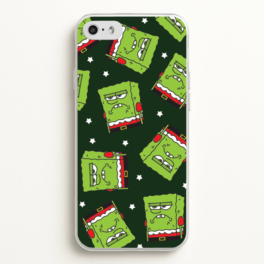 Grumpy Christmas Cartoon Sponge Pattern iPhone 5 / 5s / SE 2016 Case