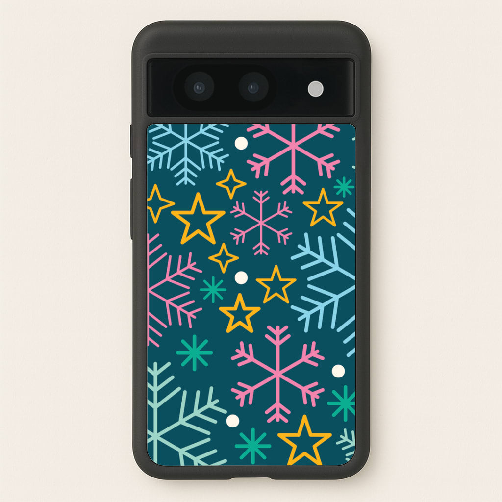 Colourful Christmas Symbols Pattern Google Pixel 8a Case